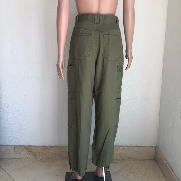 Forever 21 High-Rise Army Green Cargo Utility Joggers Pants Women’s Size M - Picture 2 of 16